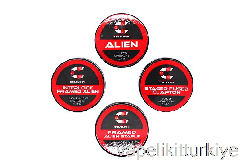 Vape Likit Koiloloji Performansı önceden Oluşturulmuş Bobinler Kilitleme çerçeveli Zımba Uzaylı - 0.1ohm Ni80